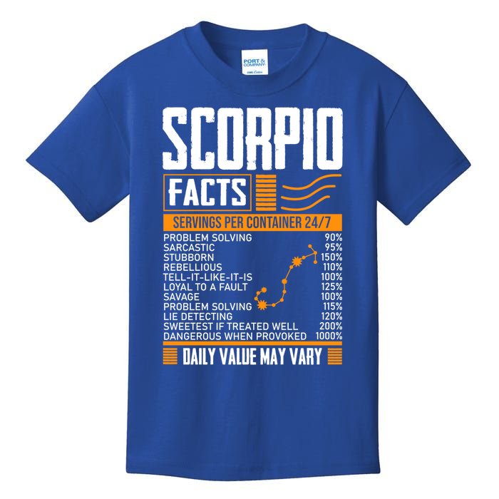 Scorpio Facts Astrology Horoscope Scorpio Birthday Month Gift Kids T-Shirt