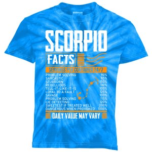 Scorpio Facts Astrology Horoscope Scorpio Birthday Month Gift Kids Tie-Dye T-Shirt