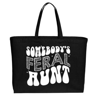 Somebodys Feral Aunt Cool Aunt Cotton Canvas Jumbo Tote