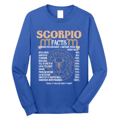 Scorpio Facts Awesome Zodiac Sign Birthday Gift Cool Gift Long Sleeve Shirt