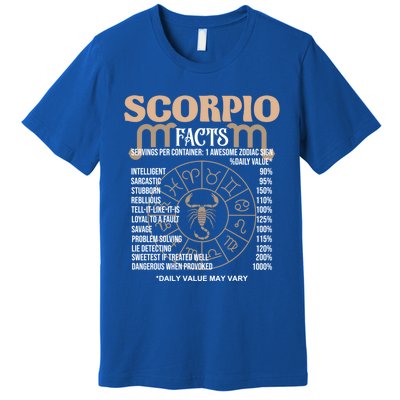 Scorpio Facts Awesome Zodiac Sign Birthday Gift Cool Gift Premium T-Shirt