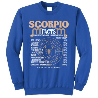 Scorpio Facts Awesome Zodiac Sign Birthday Gift Cool Gift Tall Sweatshirt