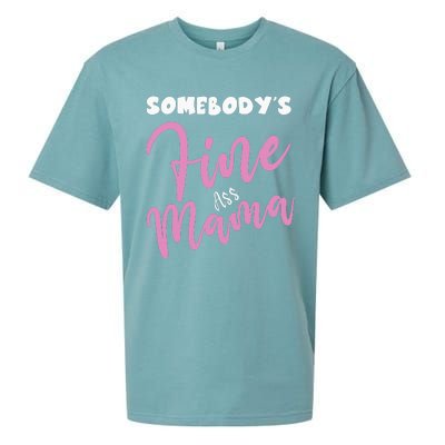 Somebodys Fine Ass Mama Saying Milfhot Pink Momma Sueded Cloud Jersey T-Shirt