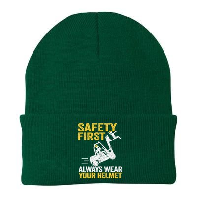 Safety First Always Wear Your Helmet Funny Forklift Driver Knit Cap Winter Beanie