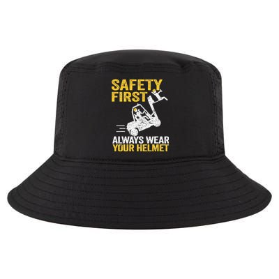 Safety First Always Wear Your Helmet Funny Forklift Driver Cool Comfort Performance Bucket Hat