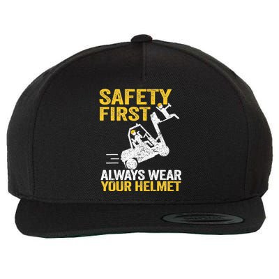 Safety First Always Wear Your Helmet Funny Forklift Driver Wool Snapback Cap