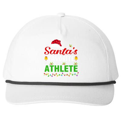 SantaS Favorite Athlete Funny Christmas Athlete Xmas Gift Snapback Five-Panel Rope Hat