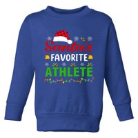 SantaS Favorite Athlete Funny Christmas Athlete Xmas Gift Toddler Sweatshirt