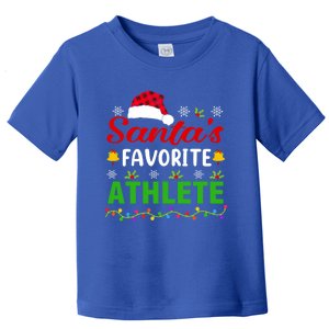 SantaS Favorite Athlete Funny Christmas Athlete Xmas Gift Toddler T-Shirt