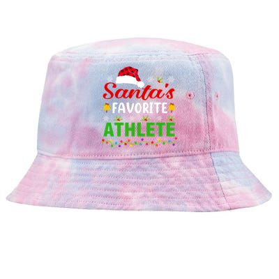 SantaS Favorite Athlete Funny Christmas Athlete Xmas Gift Tie-Dyed Bucket Hat