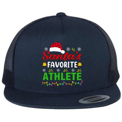 SantaS Favorite Athlete Funny Christmas Athlete Xmas Gift Flat Bill Trucker Hat