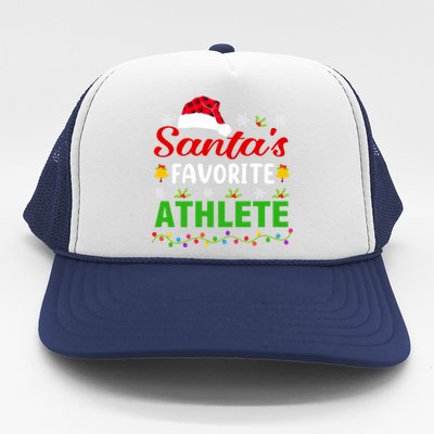 SantaS Favorite Athlete Funny Christmas Athlete Xmas Gift Trucker Hat