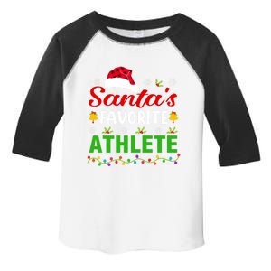 SantaS Favorite Athlete Funny Christmas Athlete Xmas Gift Toddler Fine Jersey T-Shirt