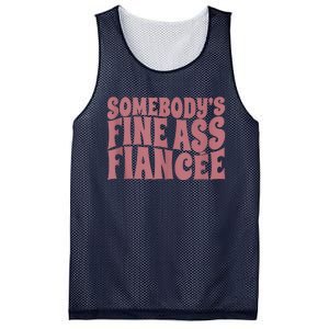 Somebodys Fine Ass Fiancée Engaged Women Funny Engagement Mesh Reversible Basketball Jersey Tank