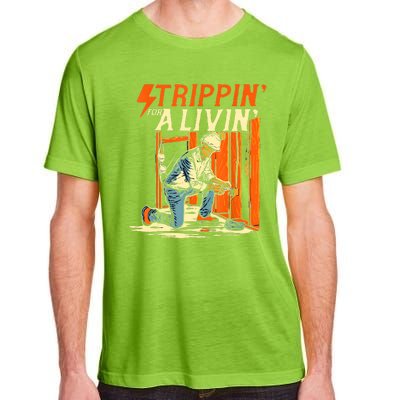 Stripping For A Living Electrician Work Electrical Worker Adult ChromaSoft Performance T-Shirt