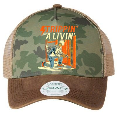 Stripping For A Living Electrician Work Electrical Worker Legacy Tie Dye Trucker Hat