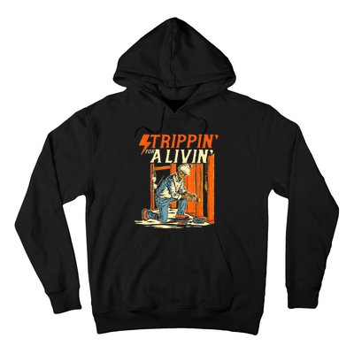 Stripping For A Living Electrician Work Electrical Worker Hoodie