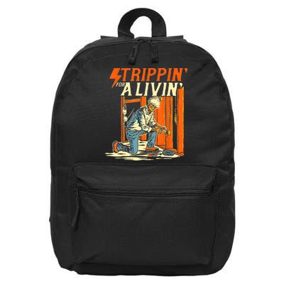 Stripping For A Living Electrician Work Electrical Worker 16 in Basic Backpack