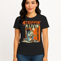 Stripping For A Living Electrician Work Electrical Worker Womens T-Shirt
