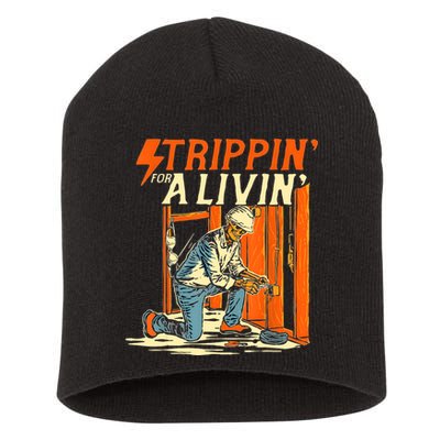 Stripping For A Living Electrician Work Electrical Worker Short Acrylic Beanie