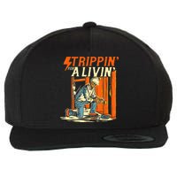 Stripping For A Living Electrician Work Electrical Worker Wool Snapback Cap