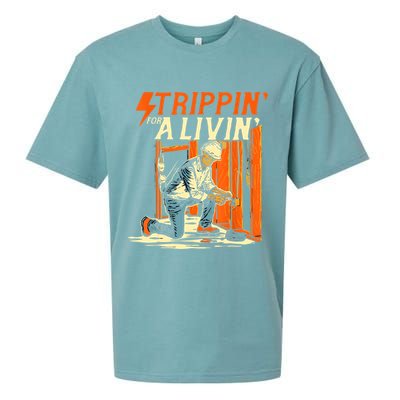 Stripping For A Living Electrician Work Electrical Worker Sueded Cloud Jersey T-Shirt