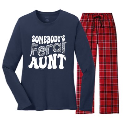 Somebody's Feral Aunt Women's Long Sleeve Flannel Pajama Set 