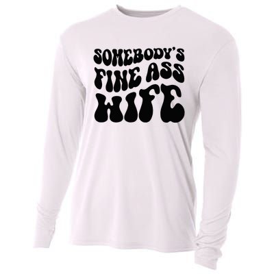 SomebodyS Fine Ass Wife Funny Girl Saying Cooling Performance Long Sleeve Crew