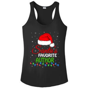 SantaS Favorite Author Santa Hat Lights. Funny Christmas Ladies PosiCharge Competitor Racerback Tank