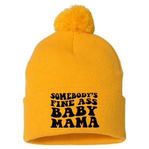 Somebodys Fine Ass Baby Mama Pom Pom 12in Knit Beanie