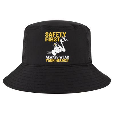 Safety First Always Wear Your Helmet Funny Forklift Driver Cool Comfort Performance Bucket Hat
