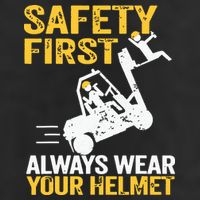 Safety First Always Wear Your Helmet Funny Forklift Driver Golf Towel
