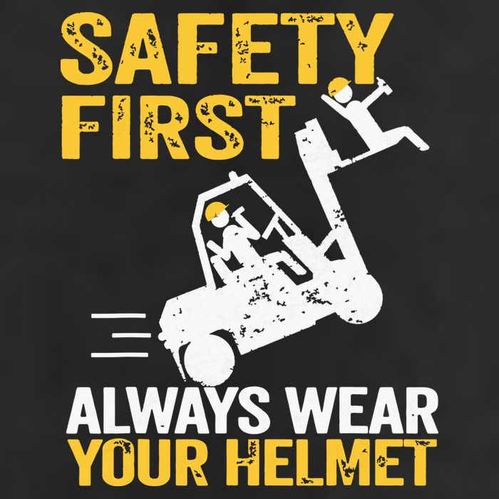 Safety First Always Wear Your Helmet Funny Forklift Driver Golf Towel