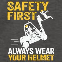 Safety First Always Wear Your Helmet Funny Forklift Driver Vector Backpack