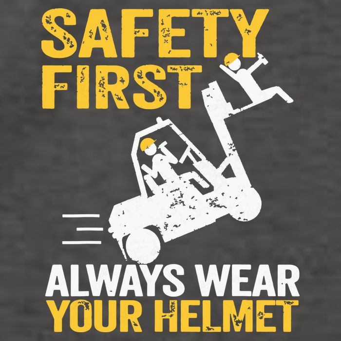 Safety First Always Wear Your Helmet Funny Forklift Driver Vector Backpack