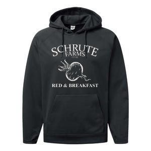 Schrute Farms Bed And Breakfast The Office Funny Performance Fleece Hoodie