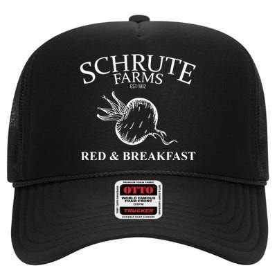 Schrute Farms Bed And Breakfast The Office Funny High Crown Mesh Back Trucker Hat