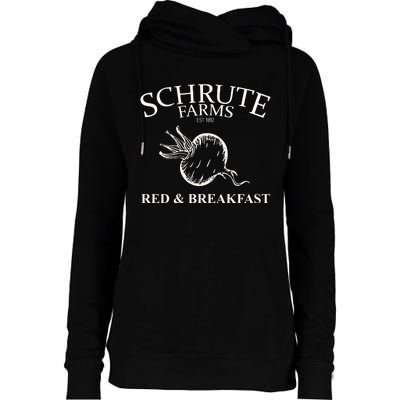 Schrute Farms Bed And Breakfast The Office Funny Womens Funnel Neck Pullover Hood