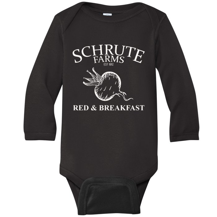 Schrute Farms Bed And Breakfast The Office Funny Baby Long Sleeve Bodysuit