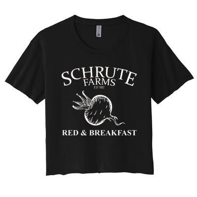 Schrute Farms Bed And Breakfast The Office Funny Women's Crop Top Tee