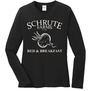 Schrute Farms Bed And Breakfast The Office Funny Ladies Long Sleeve Shirt