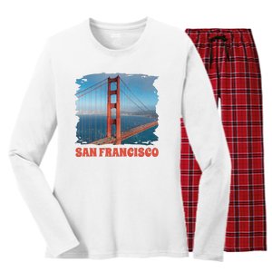 San Francisco Bridge Women's Long Sleeve Flannel Pajama Set 