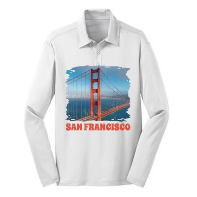 San Francisco Bridge Silk Touch Performance Long Sleeve Polo