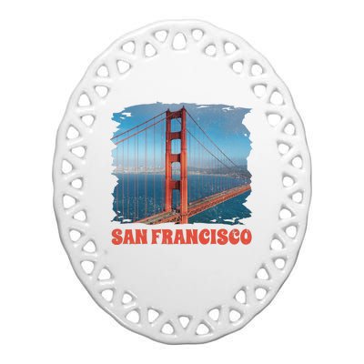 San Francisco Bridge Ceramic Oval Ornament