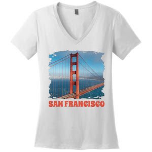 San Francisco Bridge Women's V-Neck T-Shirt