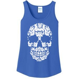 Skull French Bulldog Skeleton Halloween Costume Scary Gift Ladies Essential Tank