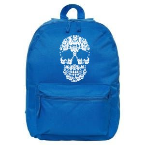 Skull French Bulldog Skeleton Halloween Costume Scary Gift 16 in Basic Backpack