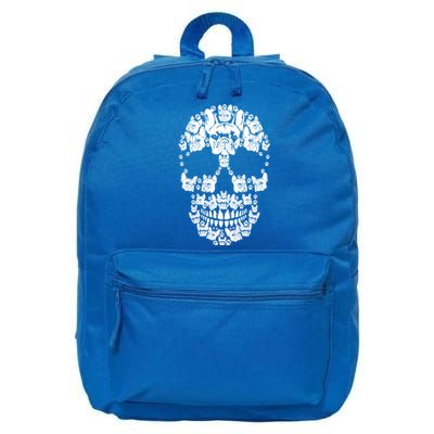 Skull French Bulldog Skeleton Halloween Costume Scary Gift 16 in Basic Backpack