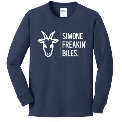 Simone Freakin Biles Kids Long Sleeve Shirt