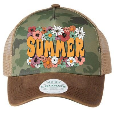 Summer Flowers Beautiful Summer Floral Retro Legacy Tie Dye Trucker Hat